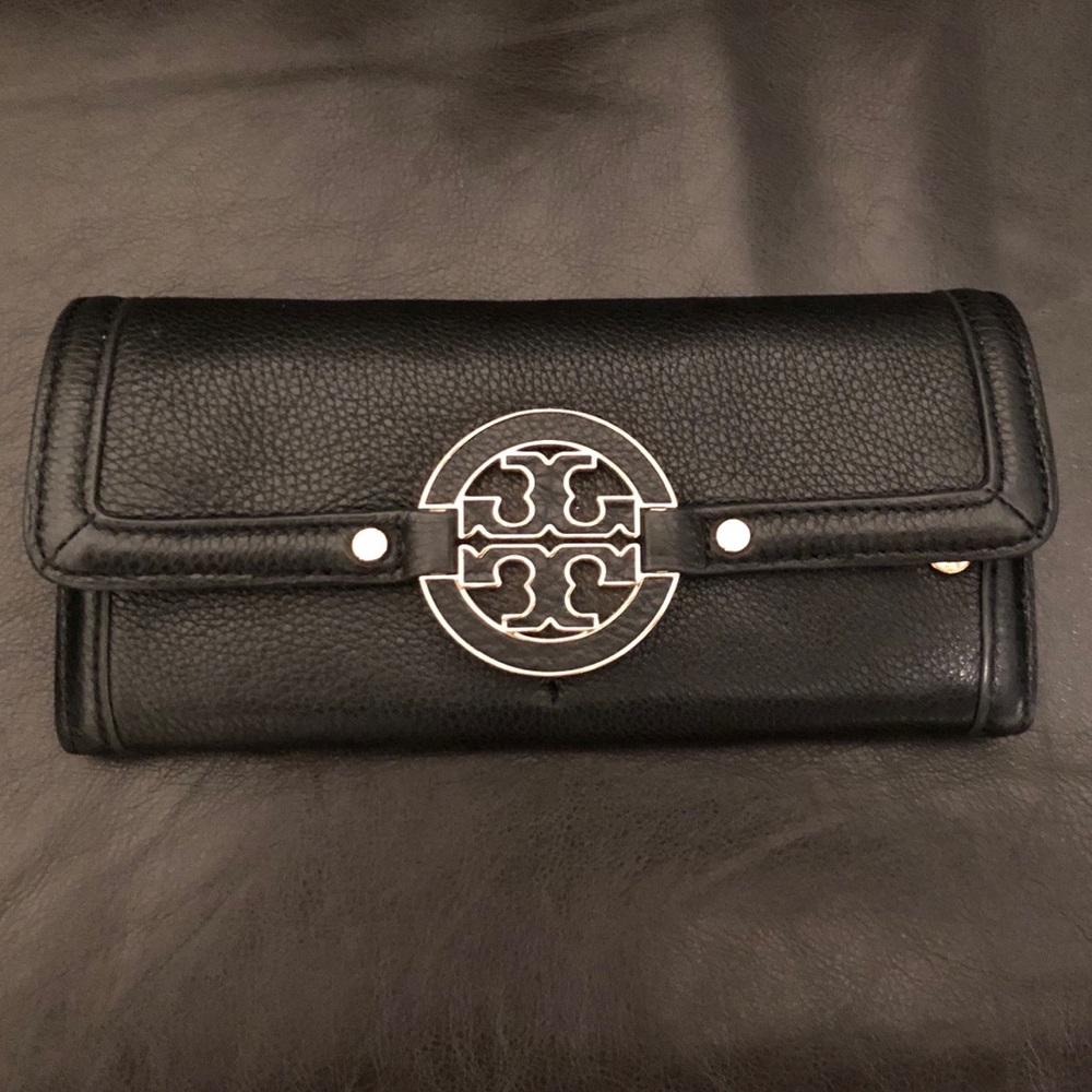 Tory Burch Black Fold Over Wallet